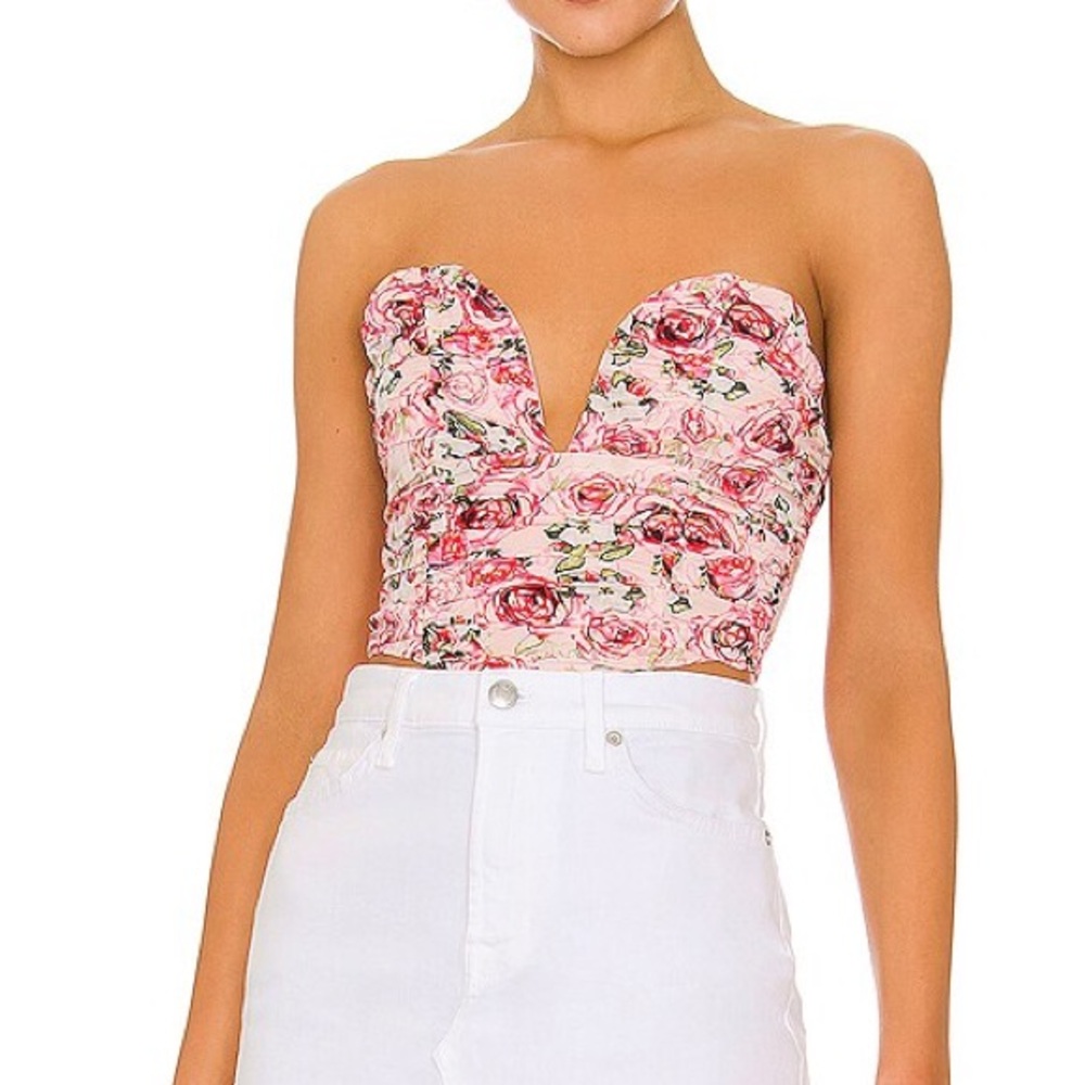 More to Come Sienna Floral Ruched Top in‎ Pink Floral